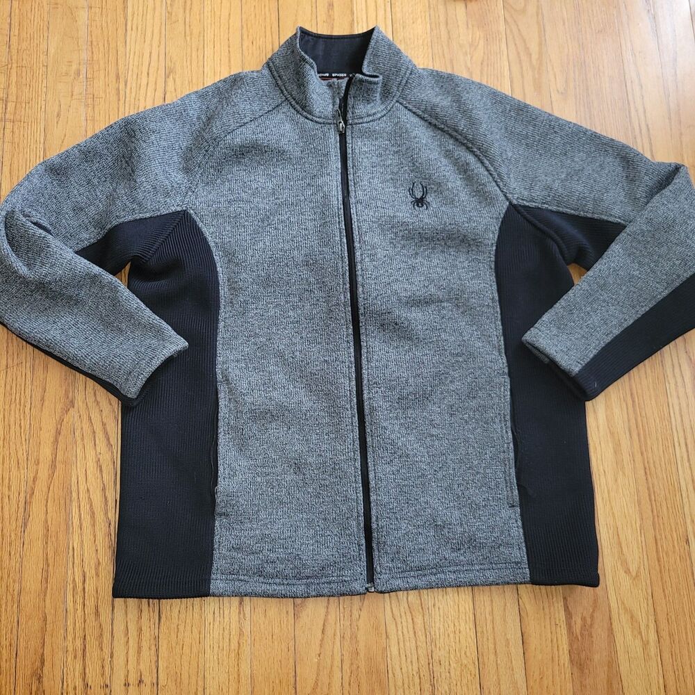 mens XXL Spyder Men's Jacket Constant Foremost Full Zip Waffle Knit Fleece Lined
